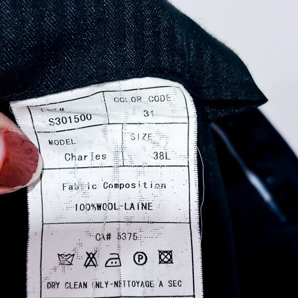 BETENLY | Navy wool dress pants men | Tailored suit trousers | Size 38 * - Picture 4 of 11